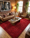 Plush Oasis Collection Area Rug - Serenity (Cherry Red) Rectangle Cherry Red  lifestyle 17