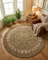 Jaipur Elegance Collection Area Rug -  Nahargarh (Green) Round Green  lifestyle 87