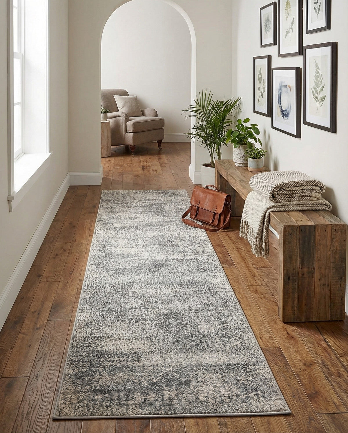 Bloomsbury Elegance Collection Area Rug -  Pimlico Runner Gray  lifestyle 164