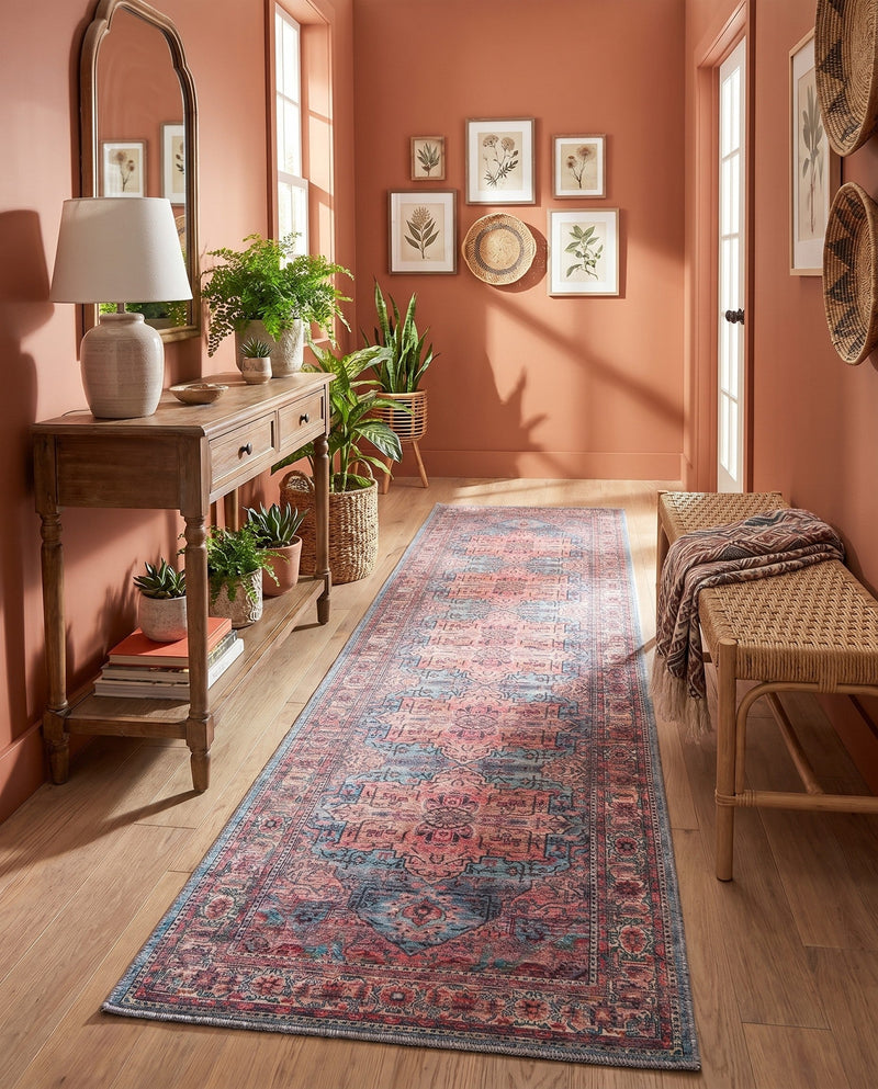 Zahara Oasis Collection Area Rug -  Fez Runner Blue  lifestyle 66