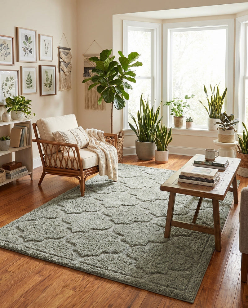 Trellis Haven Collection Area Rug -  Havencrest Rectangle Green  lifestyle 26