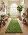 Plush Oasis Collection Area Rug - Serenity (Grass Green) Runner Grass Green  lifestyle 54