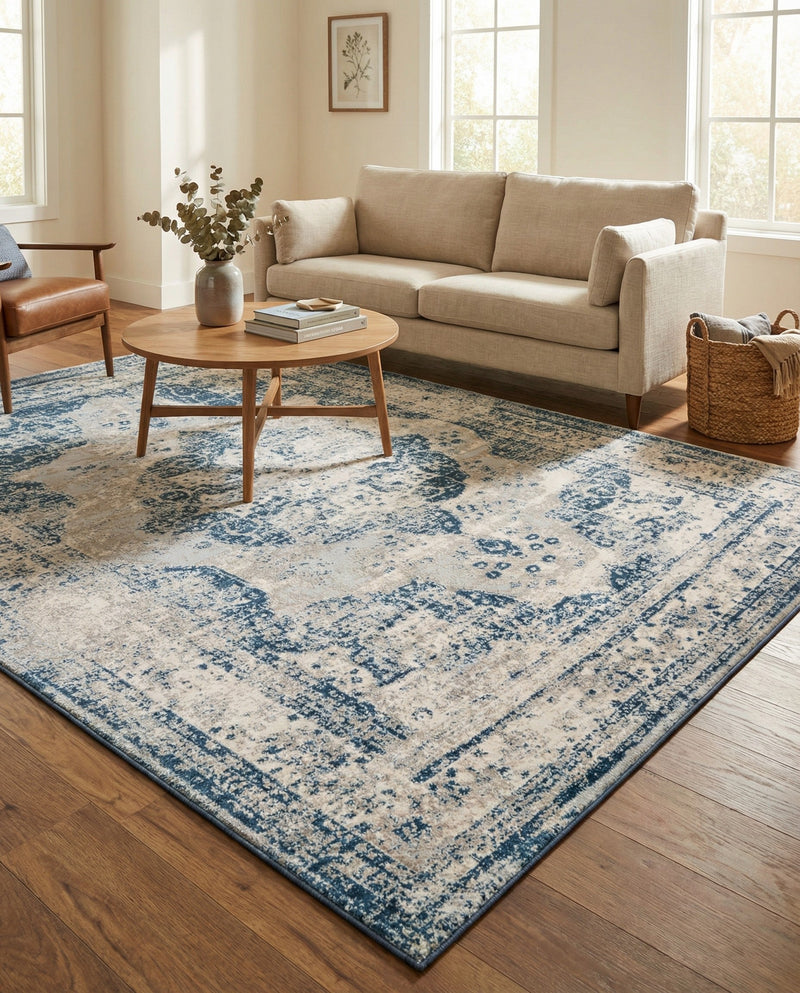 Riviera Elegance Collection Area Rug -  Menton (Blue) Rectangle Blue  lifestyle 32