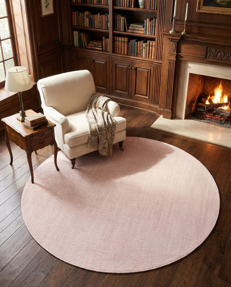 Berkshire Estate Collection Area Rug - Windsor (English Rose) Round English Rose  lifestyle 67