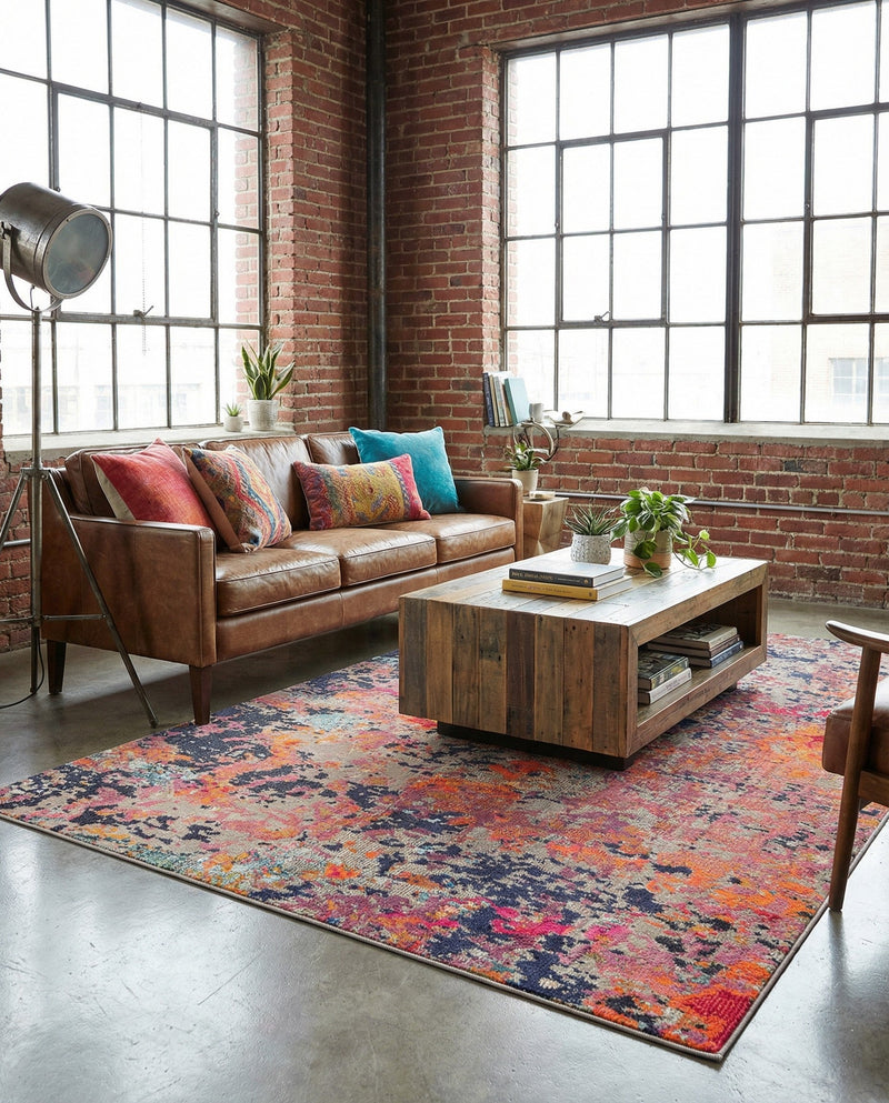 Colorburst Oasis Collection Area Rug -  Prism Rectangle Multi  lifestyle 19