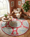 Arcadia Rugs Collection Area Rug -  Atlantis (Red) Round Red  lifestyle 55