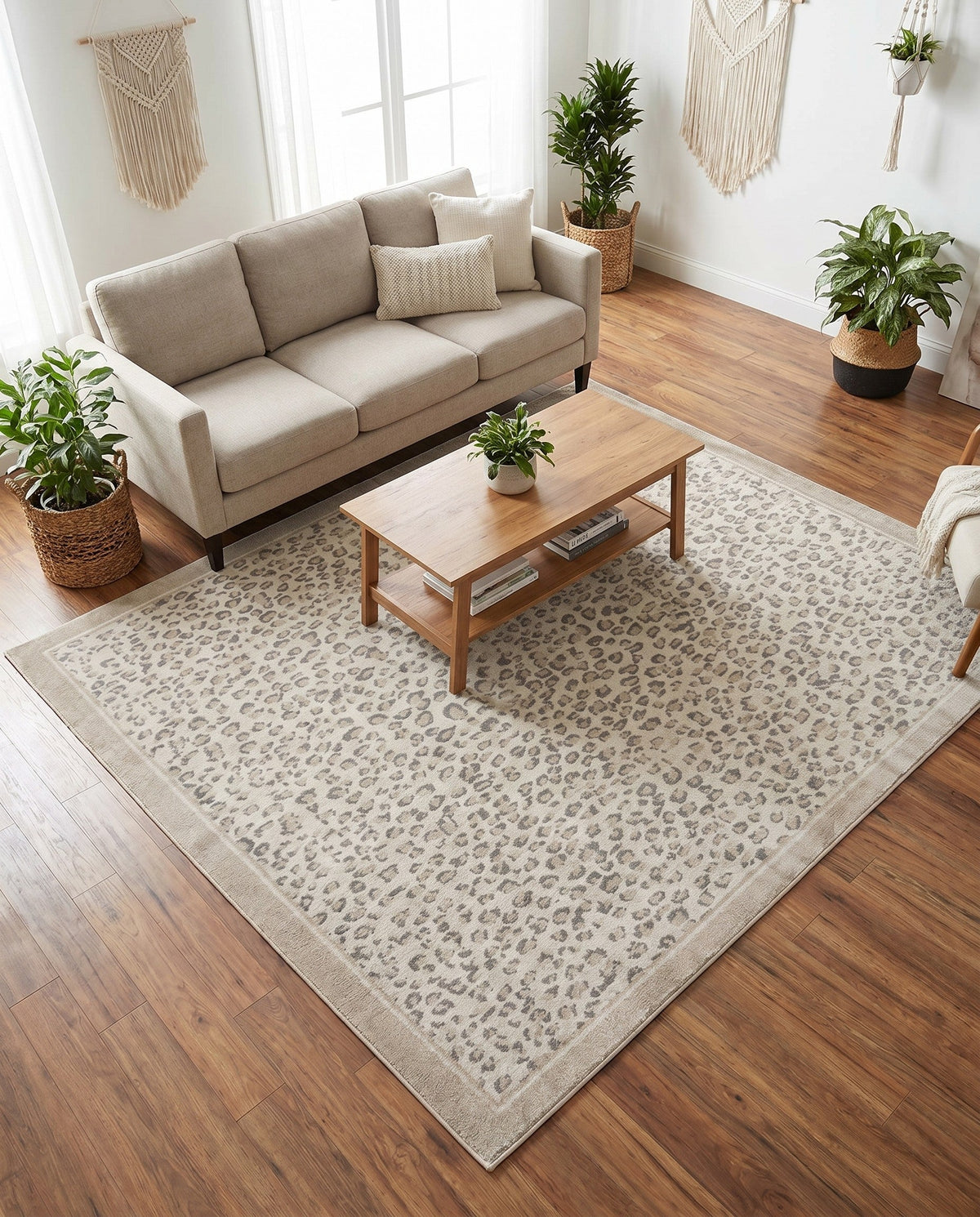 Savannah Sojourn Collection Area Rug - Serengeti Square Ivory  lifestyle 174