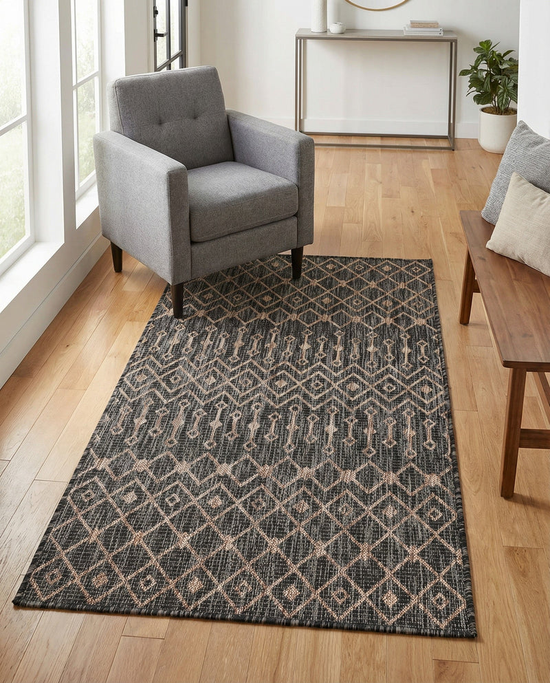 Savannah Pergola Collection Area Rug -  Pergola (Charcoal Gray) Rectangle Charcoal Gray  lifestyle 6