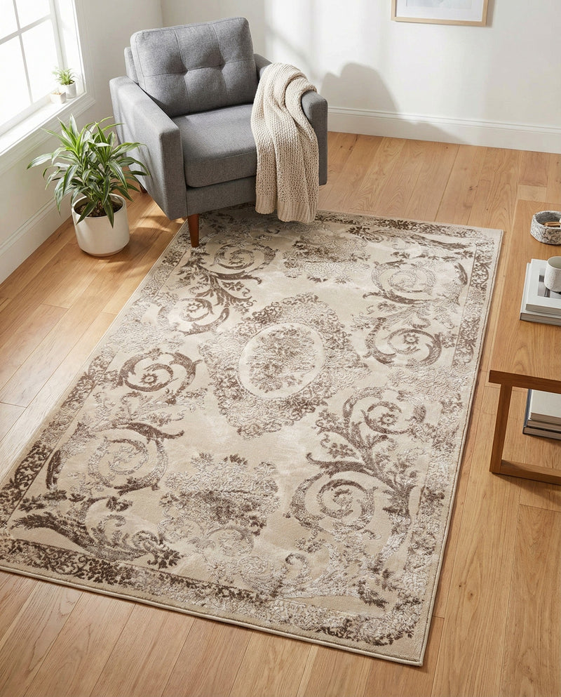 Bloomsbury Elegance Collection Area Rug - Mayfair Rectangle Beige  lifestyle 42