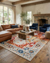 Parisian Elegance Collection Area Rug - Versailles (Rust Red) Rectangle Rust Red  lifestyle 7