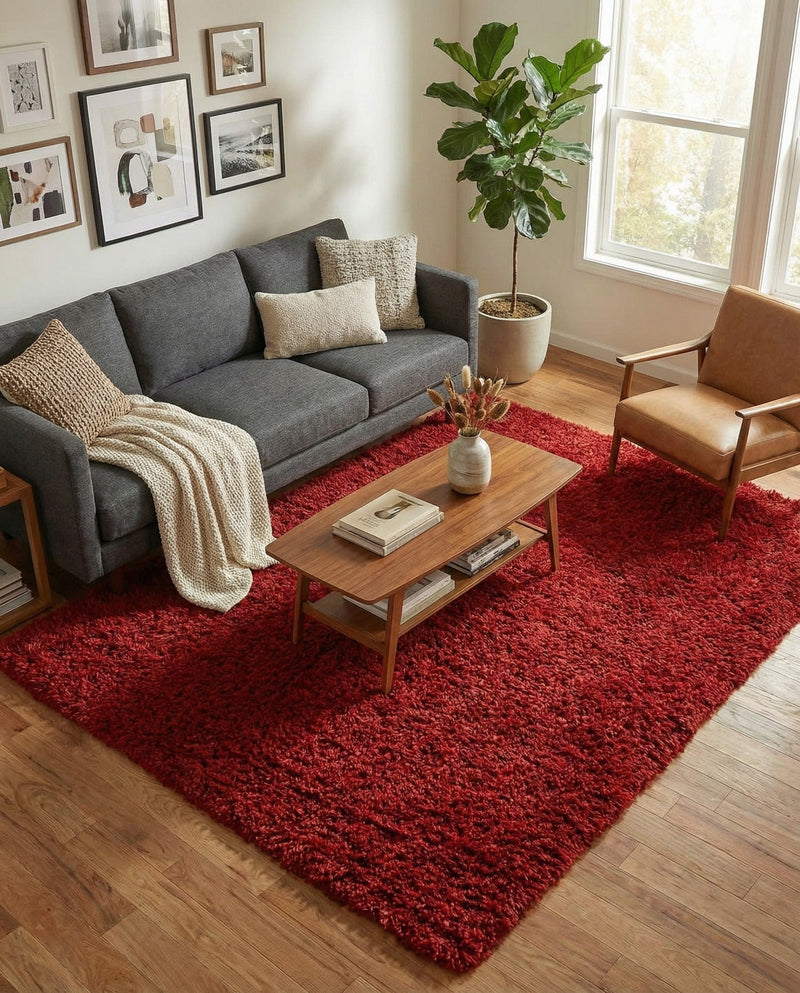 Eternal Plush Oasis Collection Area Rug -  Tranquility (Merlot) Rectangle Merlot  lifestyle 26