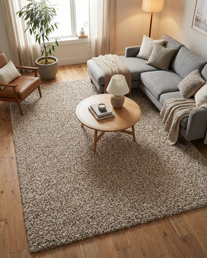Plush Oasis Collection Area Rug - Serenity (Taupe) Rectangle Taupe  lifestyle 20