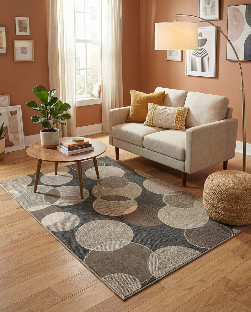 Chromatic Oasis Collection Area Rug -  Zephyr Rectangle Gray  lifestyle 40