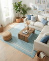 Terrace Fringe Collection Area Rug - Veranda (Aquamarine) Rectangle Aquamarine  lifestyle 17