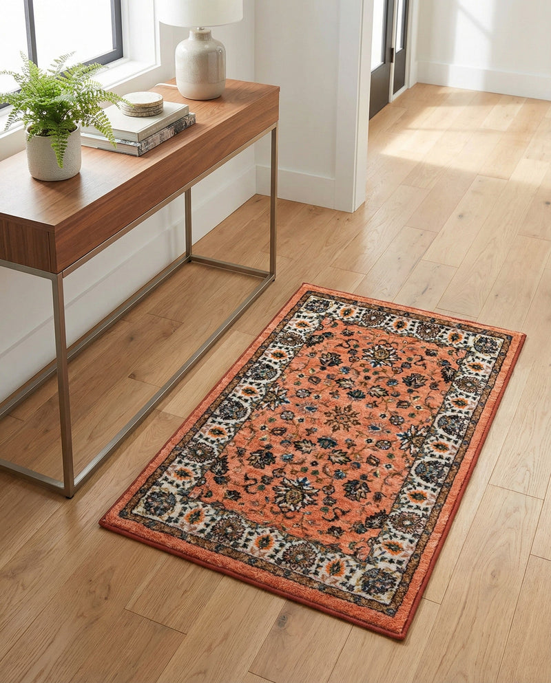 Casablanca Tapestry Collection Area Rug -  Marrakech (Salmon) Rectangle Salmon  lifestyle 7
