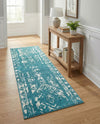Brighton Stripes Collection Area Rug - Sussex (Turquoise) Runner Turquoise  lifestyle 60