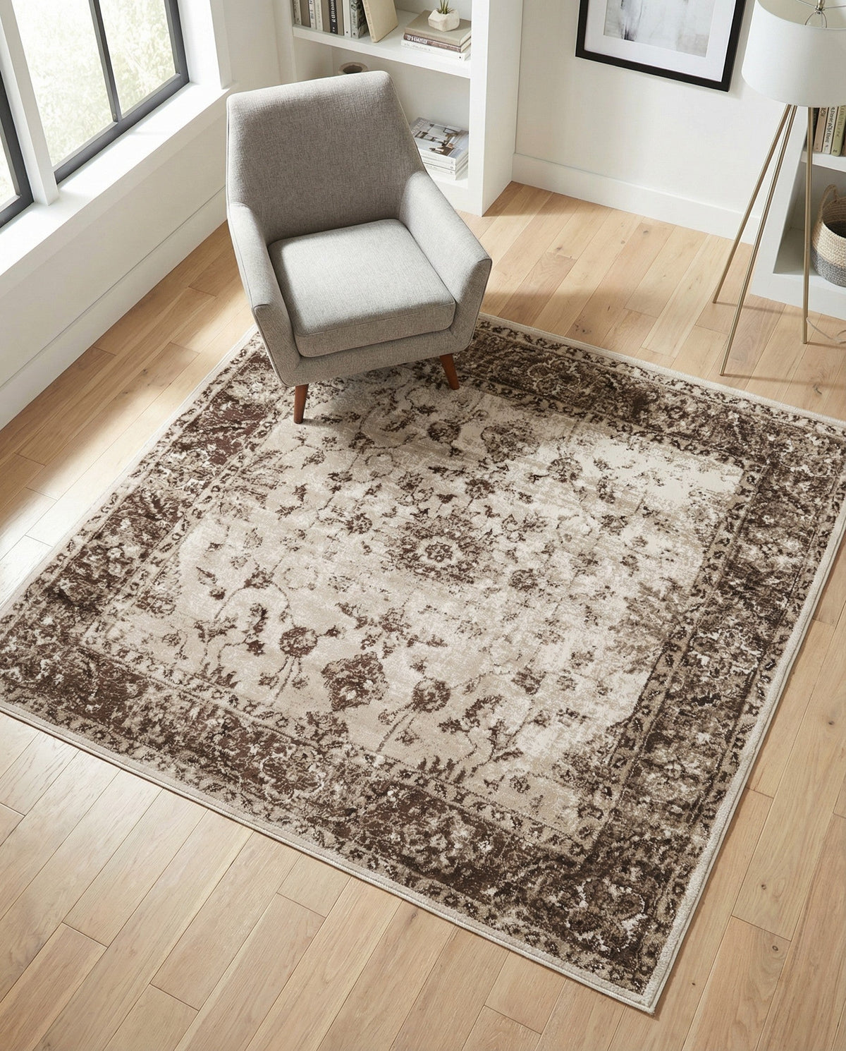 Andes Summit Collection Area Rug -  Aconcagua Square Cream  lifestyle 105