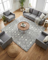 Berber Lattice Shag Collection Area Rug - Atlas (Gray) Square Gray  lifestyle 59