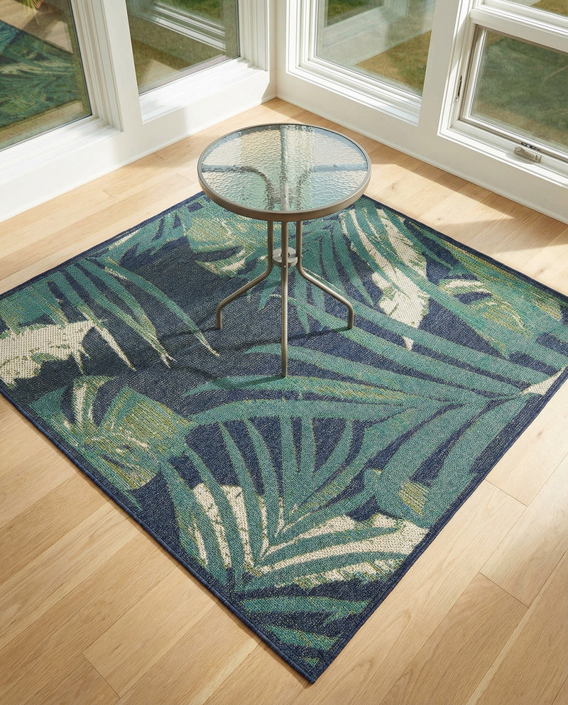 Coastal Terrace Collection Area Rug -  Anchor Square Navy Blue  lifestyle 69