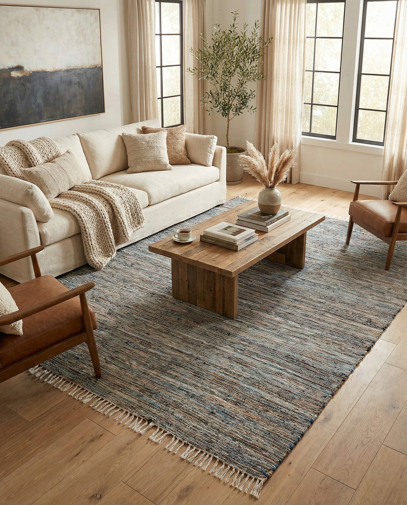 Osian Looms Collection Area Rug - Capri Rectangle Blue  lifestyle 14