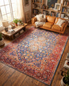 Heritage Elegance Collection Area Rug -  Hearst Rectangle Navy Blue  lifestyle 10
