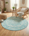 Georgetown Rugs Collection Area Rug - Dupont (Aqua) Round Aqua  lifestyle 67
