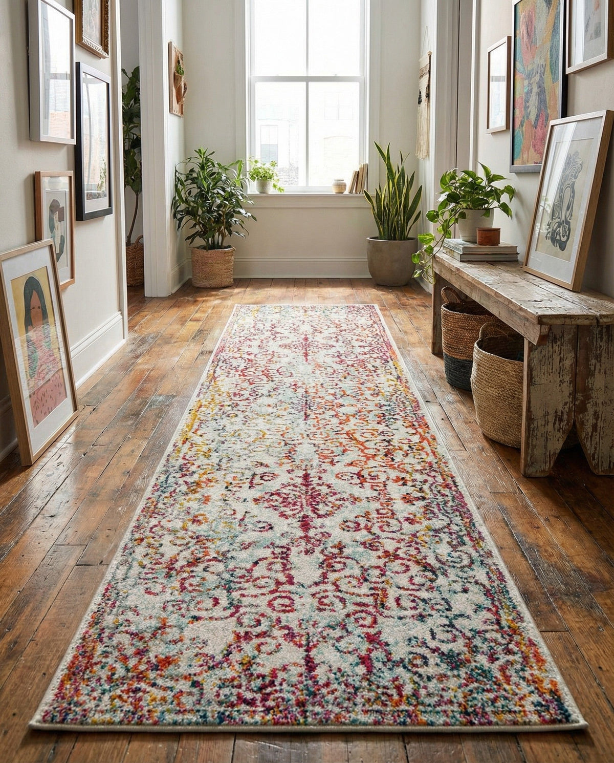 Brighton Terrace Collection Area Rug -  Saltdean Runner Ivory  lifestyle 100
