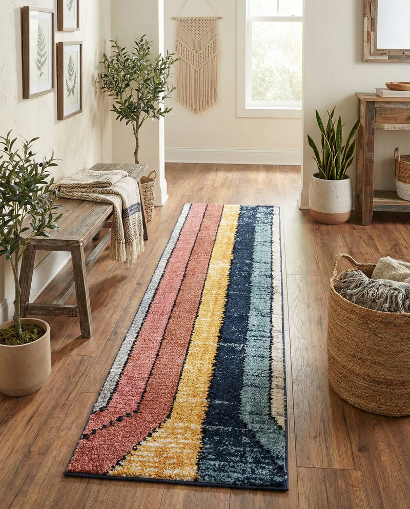 Marrakech Mosaic Collection Area Rug -  Agadir Runner Multi  lifestyle 47