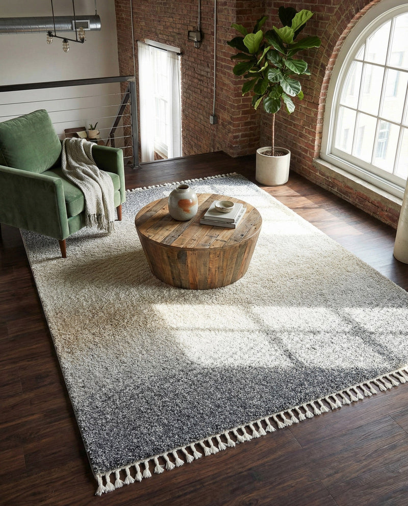 Cozy Cove Shag Collection Area Rug -  Lagoon Rectangle Gray  lifestyle 18