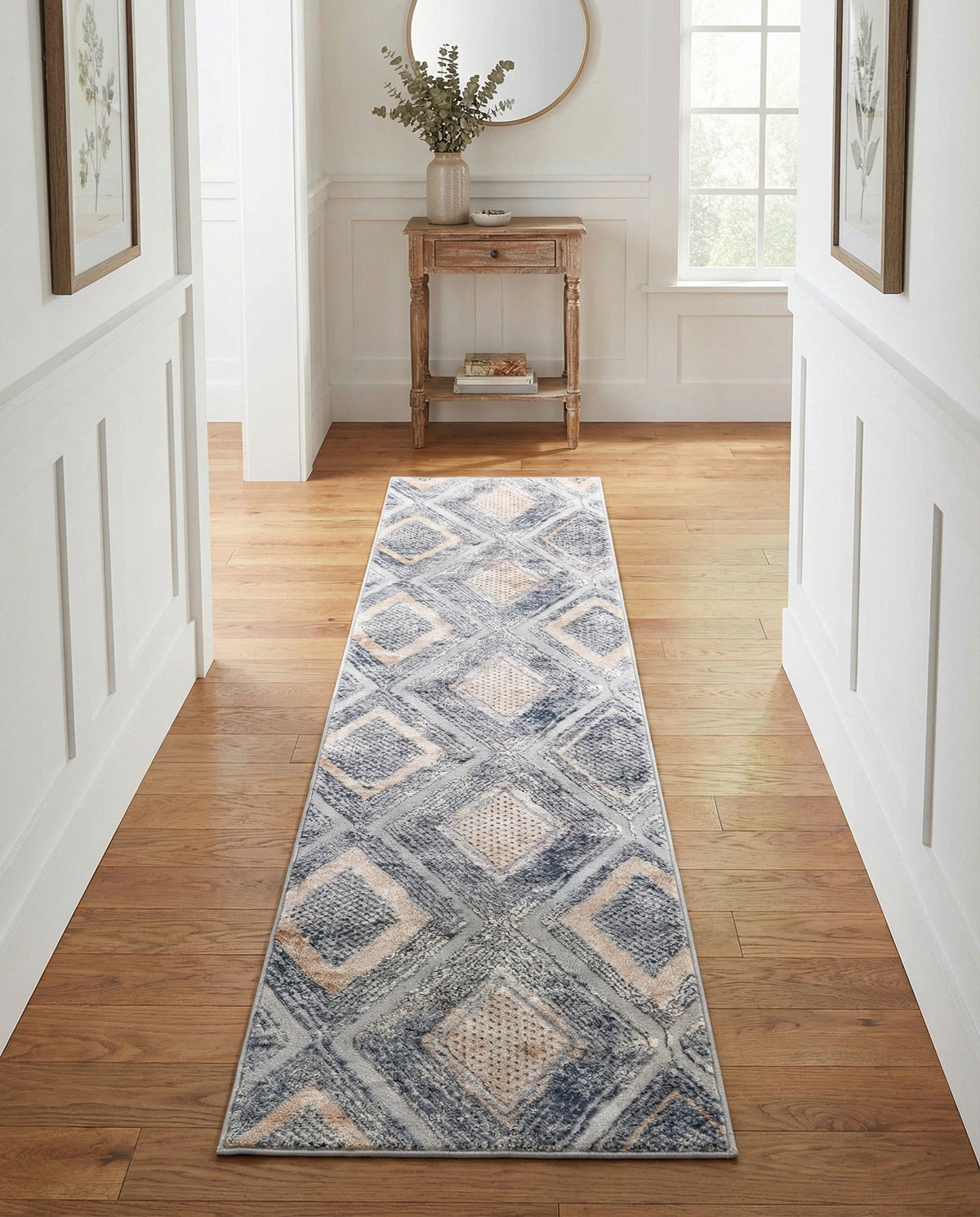 Aegean Elegance Collection Area Rug -  Rhodes Runner Gray Cream  lifestyle 52