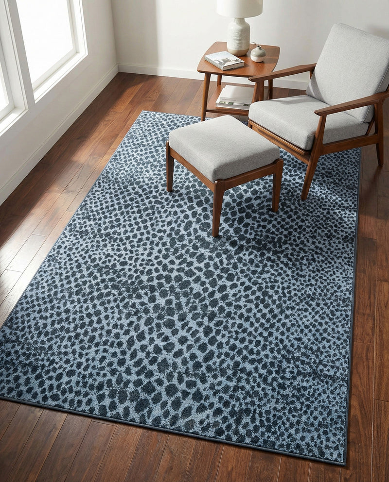 Aegean Elegance Washables Collection Area Rug -  Mykonos Rectangle Navy Blue  lifestyle 51
