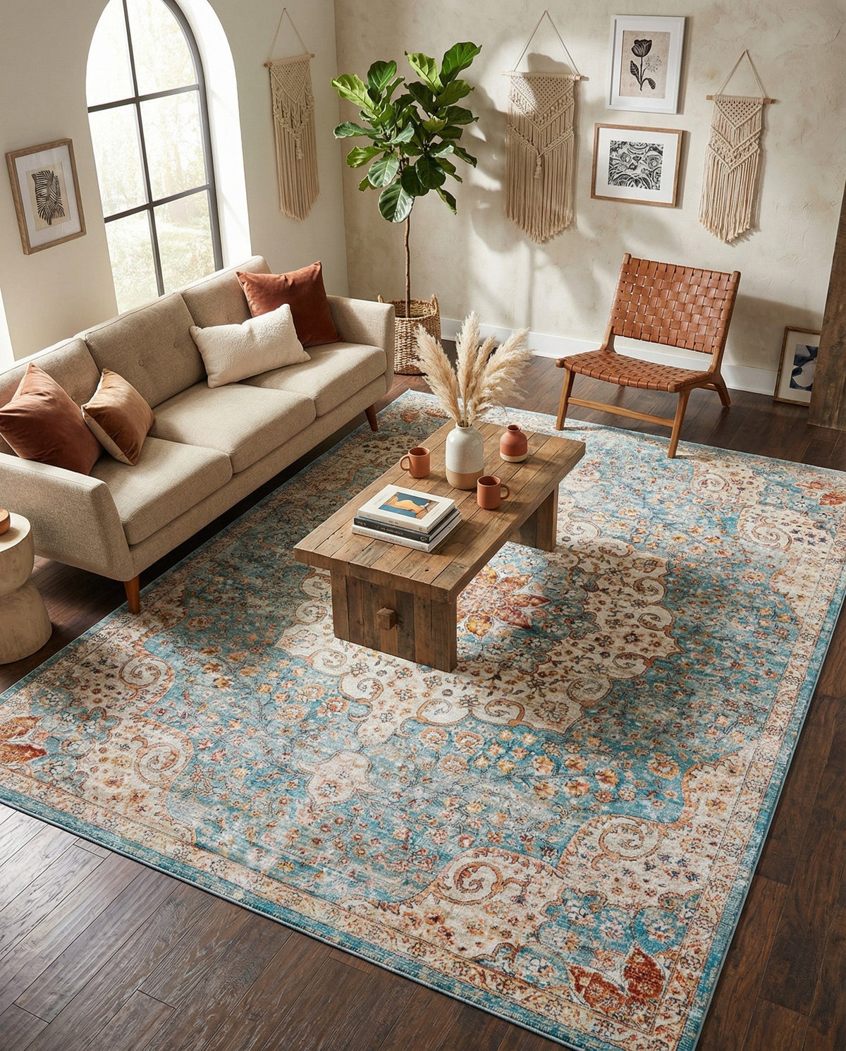 Coastal Haven Collection Area Rug - Seabreeze (Blue) Rectangle Blue  lifestyle 21