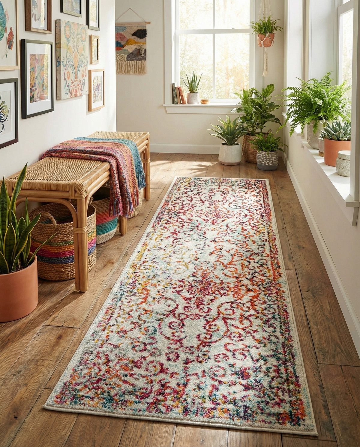 Brighton Terrace Collection Area Rug -  Saltdean Runner Ivory  lifestyle 117