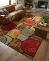 Bistro Lounge Collection Area Rug -  Cappuccino Rectangle Multi  lifestyle 19