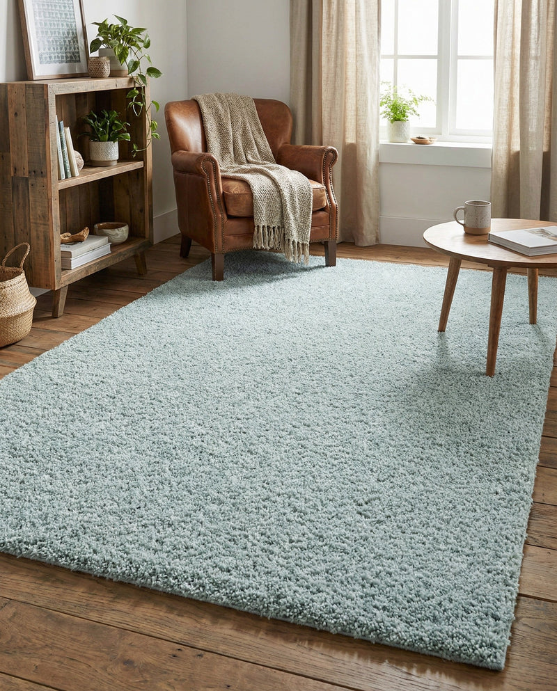 Cozy Comfort Shag Collection Area Rug - Haven (Sage Green) Rectangle Sage Green  lifestyle 25