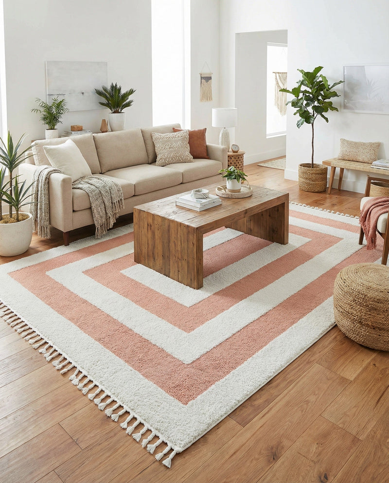 Sahara Chic Collection Area Rug -  Casablanca Rectangle Pink  lifestyle 56