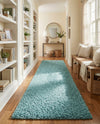 Alpine Plush Collection Area Rug -  Cortina (Aqua) Runner Aqua  lifestyle 71