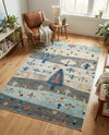Colorburst Oasis Collection Area Rug -  Mosaic Rectangle Ivory Gray Blue  lifestyle 20