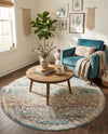 Coastal Haven Collection Area Rug - Seabreeze (Multi) Round Multi  lifestyle 80