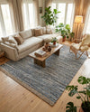 Tulum Trellis Collection Area Rug - Shoreline Rectangle Denim blue  lifestyle 41