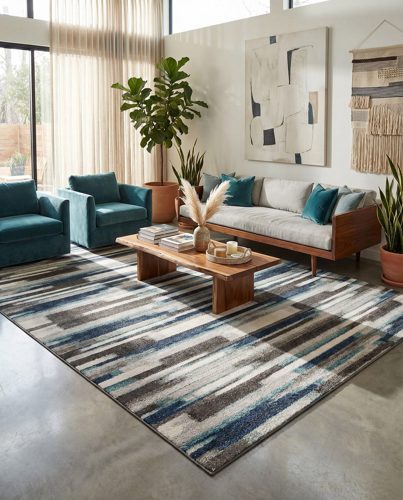 Autumn Meadow Collection Area Rug -  Duskridge Rectangle Blue Gray  lifestyle 25