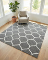 Trellis Mosaic Collection Area Rug -  Pergolatown (Dark Gray) Square Dark Gray  lifestyle 34