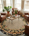 Savannah Sojourn Collection Area Rug -  Moremi Round Cream  lifestyle 58