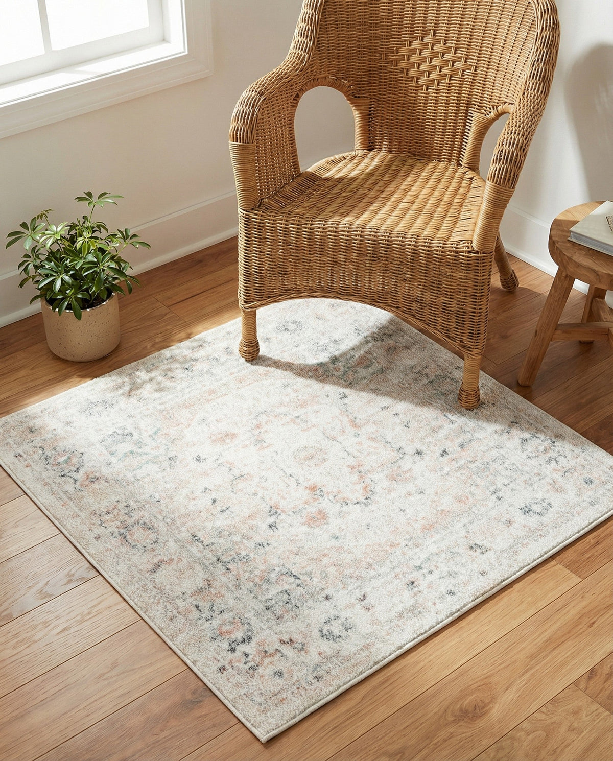 Parisian Elegance Collection Area Rug - Versailles (Ivory) Square Ivory  lifestyle 130