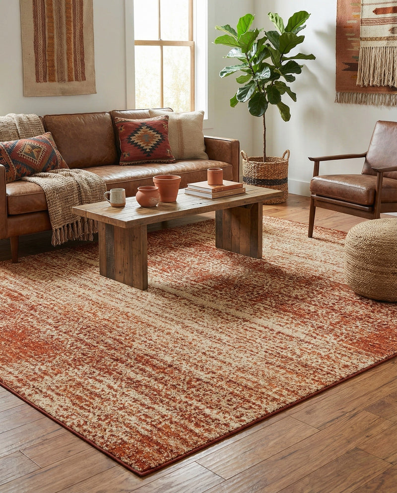Autumn Meadow Collection Area Rug -  Ironbark Rectangle Terracotta  lifestyle 10