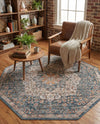 Coastal Haven Collection Area Rug - Seabreeze (Blue) Octagon Blue  lifestyle 51