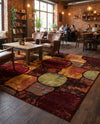 Bistro Lounge Collection Area Rug -  Cappuccino Rectangle Multi  lifestyle 9