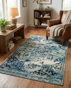 Chateau Elegance Collection Area Rug -  Riviera Rectangle Blue  lifestyle 18