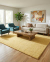 Solid Shag Seaside Collection Area Rug - Azure Cove (Yellow) Rectangle Yellow  lifestyle 7