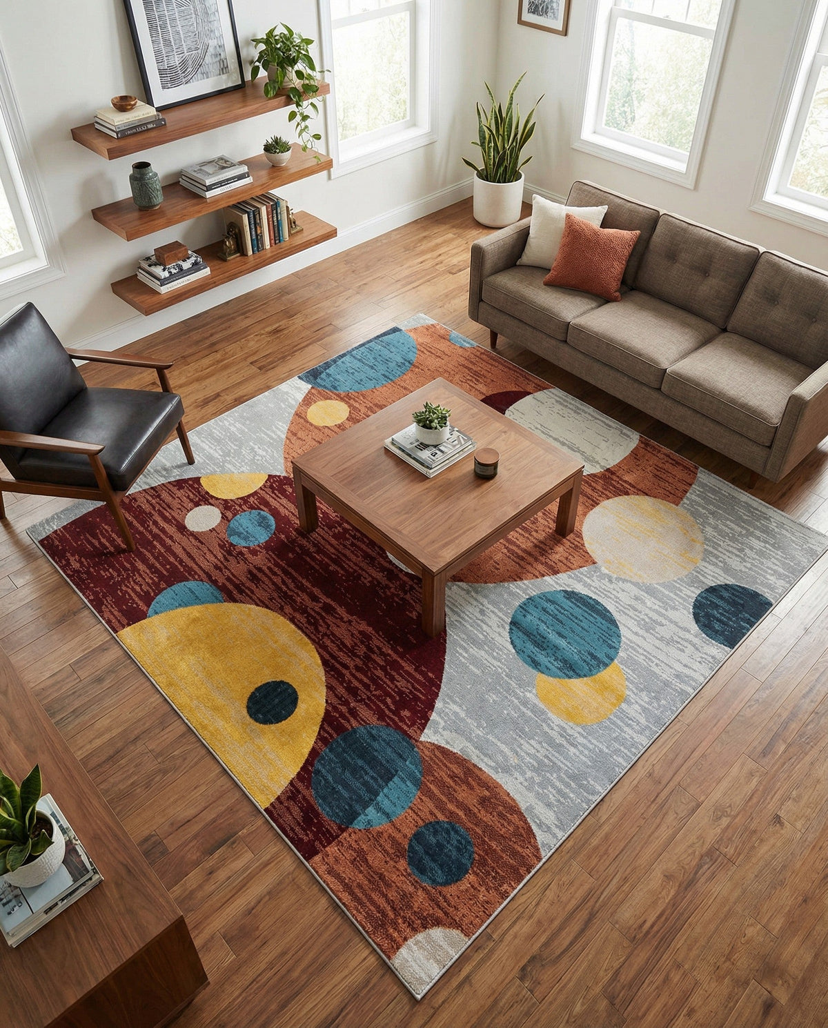 Aegean Elegance Washables Collection Area Rug -  Crete Square Multi  lifestyle 84